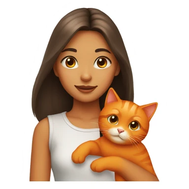 Girl and orange cat sticker