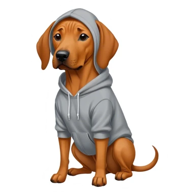 Rhodesian Ridgeback wearing a hoodie sticker