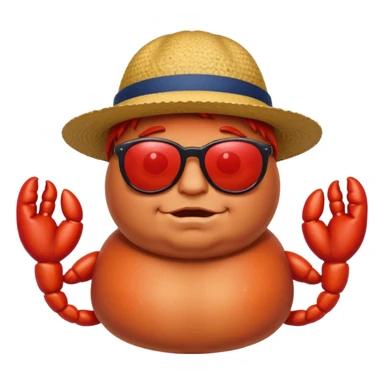 fat British person on holiday with a bright red sunburn all over his body, like a lobster or tomato sticker