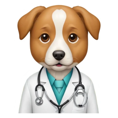 focused dog portrait in nature as a doctor sticker