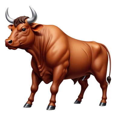 Cinematic Realistic depiction of a powerful Spanish charging bull, rendered with dynamic muscle definition and detailed, textured hide, set against a dramatic backdrop with intense, action-packed lighting sticker