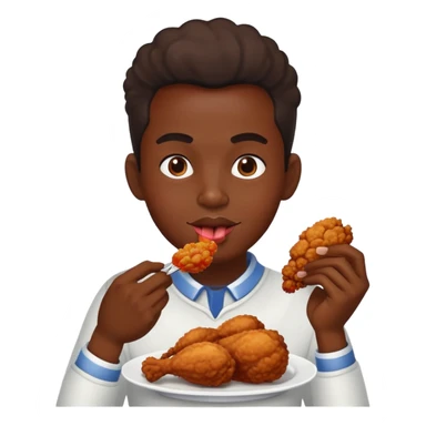 Black person eating fried chicken sticker