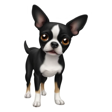 Black pug mix chihuahua mix Boston terrier sticker