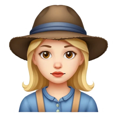 Ugly girl with hat sticker