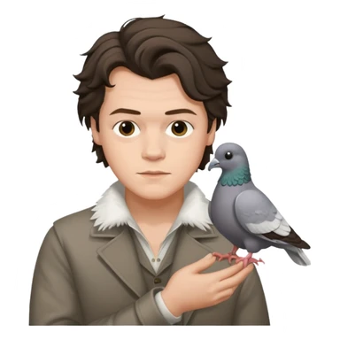 harry styles holding a pigeon sticker
