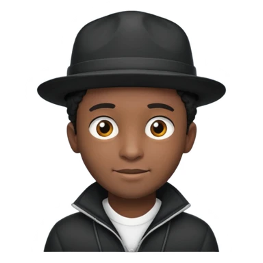 Gere um menino de cabelos preto e boné de lado com feição séria sticker