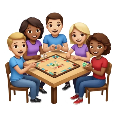 friends playing board game sticker