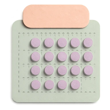 soft pastel gentle habit tracker grid with subtle shadow and delicate dotted lines sticker