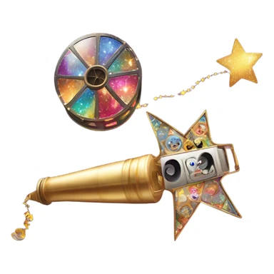 a magic wand over a video reel Surprise, play, discovery, sparkle, video, explore sticker
