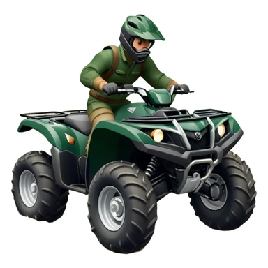 Yamaha Grizzly 700 (2019) – Cinematic-realistic Yamaha Grizzly 700 ATV, its dark green frame tearing through muddy trails. Thick off-road tires grip the rugged terrain sticker