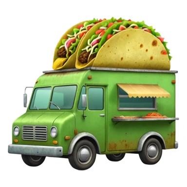 Green tacos truck. sticker
