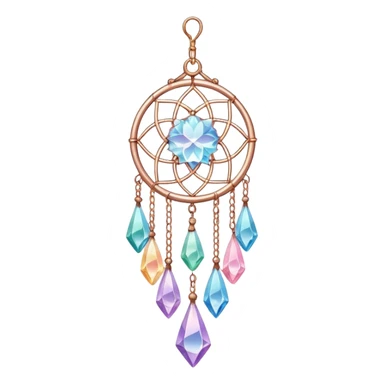 Pastel warm-colored romantic lush beautiful pretty colorful hanging crystal-catcher  sticker