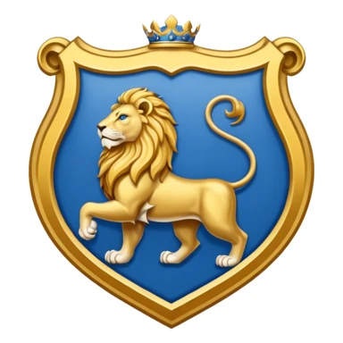 lion emblem with blue white and gold color sticker