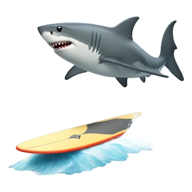 Shark surfing sticker