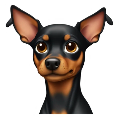 Miniature pinscher looking to the right  sticker