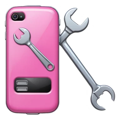 pink cellphone with a wrench sticker