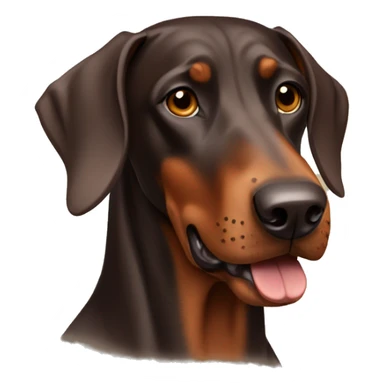 Brown Doberman sticker