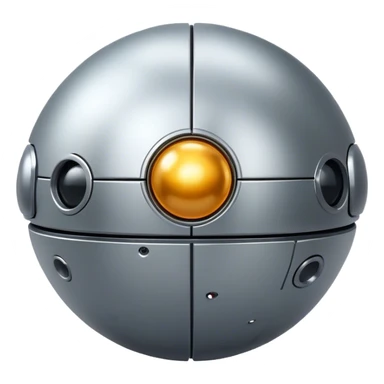 a simple, spherical spaceship shaped like a ball, with a smooth surface and minimalistic details. Use a plain background. sticker