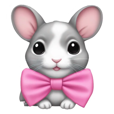 Chinchilla name Ariya with a bow pink girl sticker