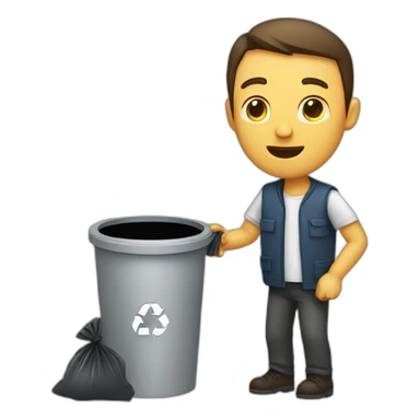 sketchy man throwing garbage into the trash can sticker