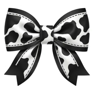 cow print bow sticker