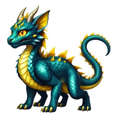 Shiny exotic Dragon-type Fakémon-Lynx full body sticker