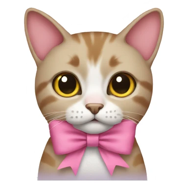 A cat wearing a pink bow  sticker