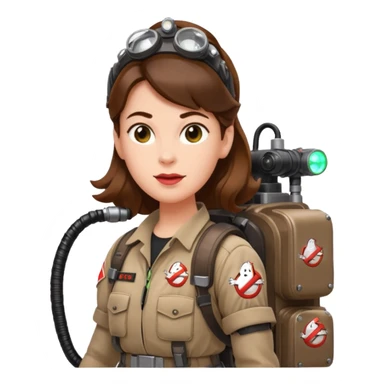 ghostbusters female long hair sticker