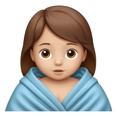 baby wrapped in blanket, redo same pictures but with brown hair sticker
