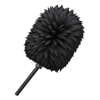 boom fluffy microphone with stick sticker
