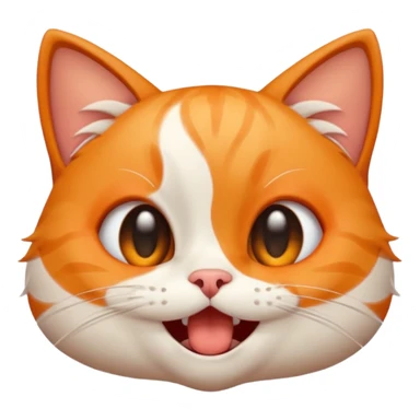 cat laughing and crying at the same time, expressive face, emoji style sticker