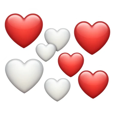 Hearts white one sticker