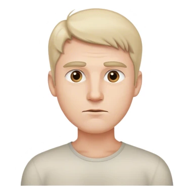 A simple male emoji with a neutral facial expression, looking straight ahead. Minimal details, no extra emotions or accessories sticker