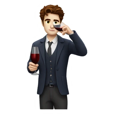 edward cullen drinking wine sticker