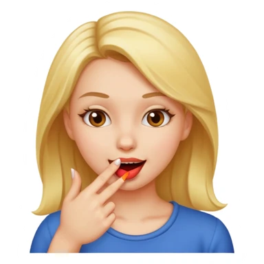 girl biting her finger in a flirty way sticker