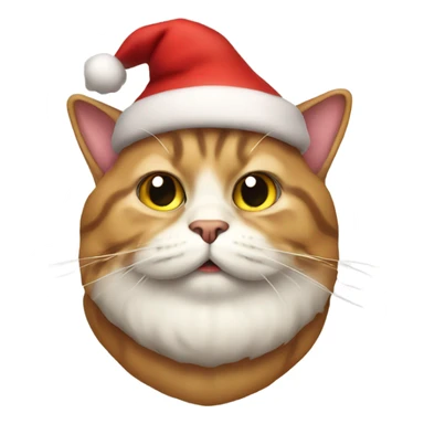 Fat cat dressed as Santa Claus  sticker