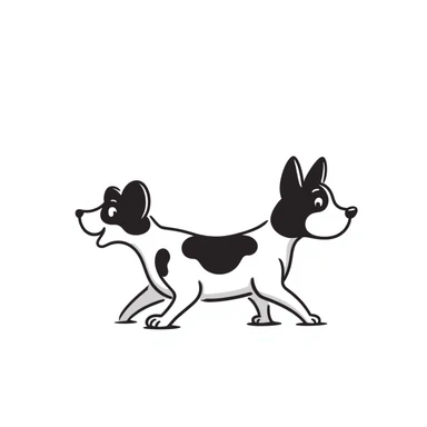border collie dog, hand drawn doodle style sticker