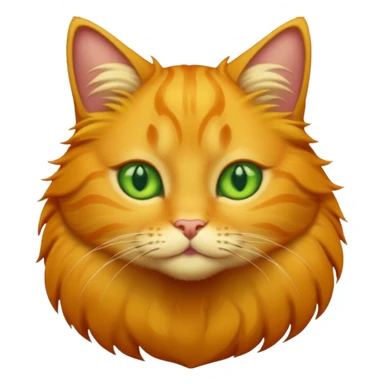 GATO AMARILLO SIN OREJAS VERDES Y OJOS VERDES Y MAS PELUDO sticker