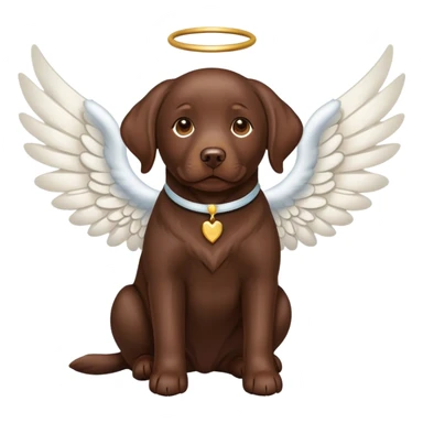 Chocolate lab with angel wings sticker