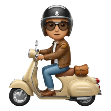 A classic vespa rider with my brothers face. sticker