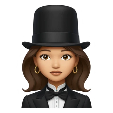 Zendaya wearing a top hat that is bigger than her  sticker
