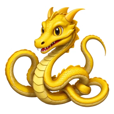 Huge yellow serpent with two wings sticker
