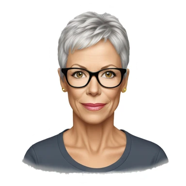 super realistic jamie lee curtis wearing tee sticker