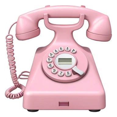 pastel pink desk phone sticker