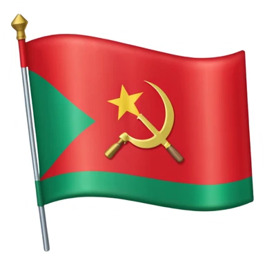 The flag of Transnistria, a horizontal tricolor of red, green, and red stripes with a hammer and sickle in the upper left corner. sticker