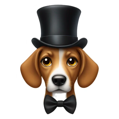 Dog with a top hat sticker