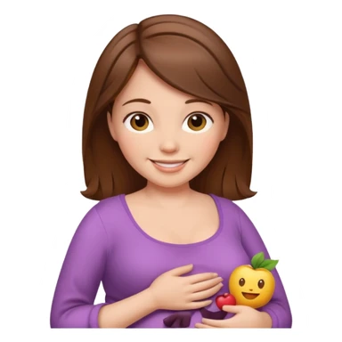 pregnant woman with brown hair sticker