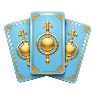 Three Tarot cards light blue  sticker