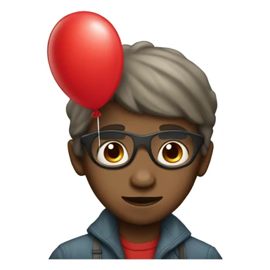 Blind boy with Red Balloon sticker