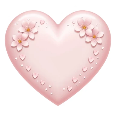 white heart emoji with subtle sakura petal texture sticker